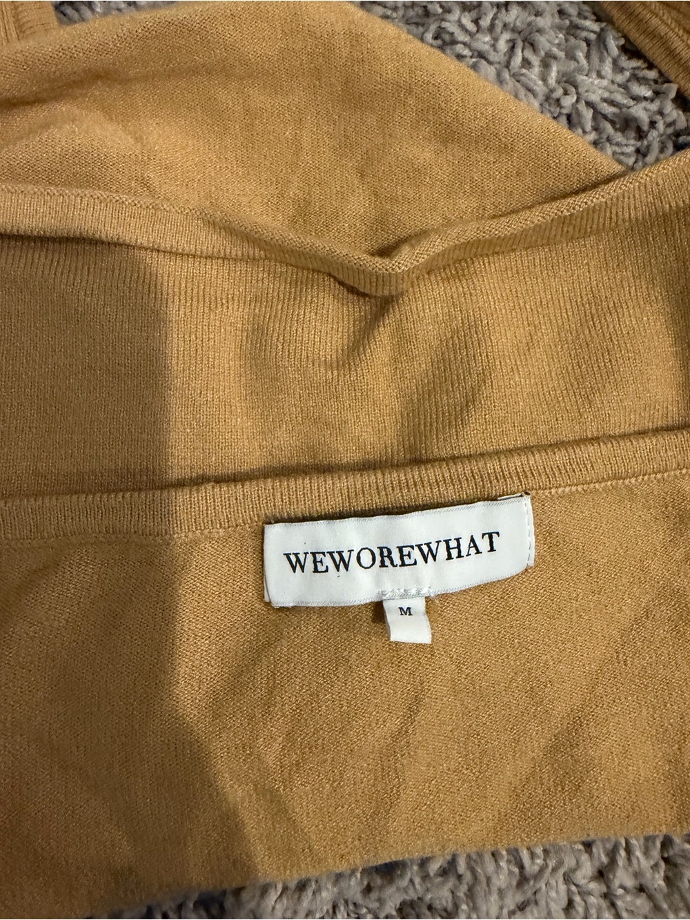 WeWoreWhat Gold Halter Ribbed Knit Tank - Picture 3 of 4